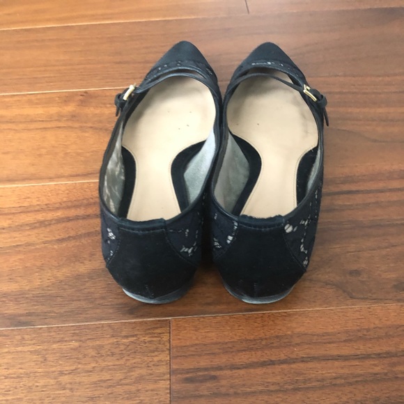 Tory Buch Black Sutton Pointed Toe Flats - Picture 3 of 5